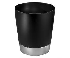 InterDesign 18060EU Aria Abfalleimer, schwarz / chromfarben