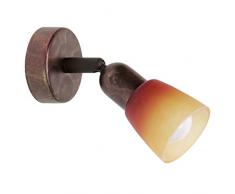 Brilliant Sofia Wandspot, Metall/Glas, E14 max 1 x 40 Watt, altkupfer- rot - orange - alabaster 55310/19