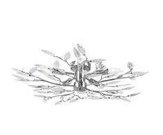 Globo Hängeleuchte chrom, Kunststoffdekor klar-satiniert, L x B x H: 700 x 460 x 1400, exklusiv 4 x E14 40 W, 230 V 63160-4H