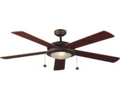 Unbekannt Faro 33192 Lorefar Manila Deckenventilator mit Licht, braun, 5 Flügel, wendbar, Durchmesser 132 cm