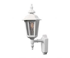 Konstsmide Pallas 518-250 Wandleuchte / B: 18cm T: 23cm H: 48cm / 1x60W / IP23 / lackiertes Aluminium / matt-weiß