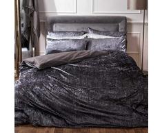 Sienna Single, 100% Polyester, Crinkle Crush Velvet, anthrazit, Einzelbett