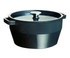 Pyrex Slow Cook Schmortopf rund, Gusseisen emailliert, Carbon, Kohlengrau, 28 cm