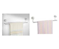 InterDesign 26786EU Power Lock Ultra Handtuchstange, Groß, durchsichtig / silberfarben