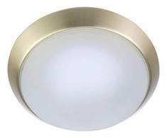 Niermann Standby Deckenleuchte Dekorring Messing matt, Glas/Metall, satiniert mit klarrand, 25 x 25 x 8 cm