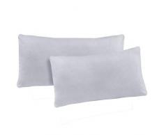 NatureMark Doppelpack Jersey Kissenbezug Gr. 40 x 145 cm für Seitenschläferkissen Kissenbezüge in 14, 100% Baumwolle (Silber/Hellgrau)