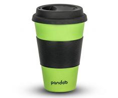 pandoo Bambus Coffee-to-Go-Becher - Kaffee-Becher, Trink-Becher, Bamboo-Cup | wiederverwendbar & lebensmittelecht, spülmaschinengeeignet