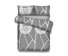 AmeliaHome Averi weiß grau 2tlg Bettwäsche, Baumwolle, Sweet Home Light, 140x200 + 70x90