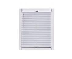 Sunlines Plissee Made in Germany, Tageslicht, Echtcrush Klemmfix, Silbergraue Schiene, 80 x 150, Stoff, WeiÃ, 80 x 2.3 x 150 cm