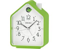 Seiko Unisex Wecker Analog Kunststoff grün Vogelhaus QHP002M