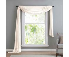 Querbehang Freihanddeko aus transparentem Voile, die ideale Ergänzung zu unseren Gardinen, 140x600, Creme, 560