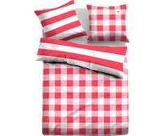 TOM TAILOR 0069838 Satin Bettwäsche Garnitur mit Kopfkissenbezug (Baumwolle) 1x 155x220 cm + 1x 80x80 cm, weiß