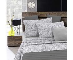 Fantasy Italian Bed Linen Bettwäsche, Ornato Grigio, Kleine doppelte, Mikrofaser, Grau Entzug