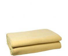 Soft-Fleece-Decke – Polarfleece-Decke mit Häkelstich – flauschige Kuscheldecke – 160x200 cm – 165 curcuma – von ’zoeppritz since 1828’