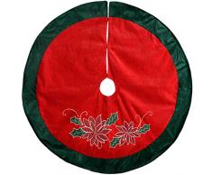 WeRChristmas 122 cm Weihnachtsbaum Rock Dekoration mit Weihnachtsstern Design, Rot/Grün,