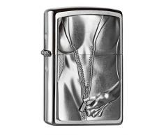 Zippo 200 Zipper Girl Feuerzeug, Messing, Grau, One Size