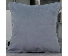 McAlister Textilien Kissenbezug matt Samt in Taubengrau 45 x 45 cm für Samtkissen griffester Samt edel paspeliert, erhältlich in 25 Farben Kissenhülle für Sofakissen für Sofa, Couch
