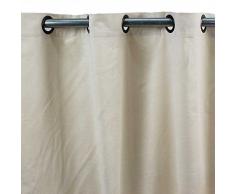Seide und Baumwolle Öse Vorhang Soyance 135 x 260cm ecru – monbeaurideau