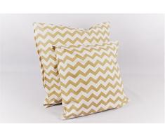 1buy3 Kissenbezug 4er-Pack! - Chevron beige 50cmx 50cm aus 100% Baumwolle mit Reißverschluss