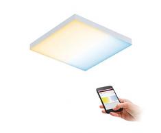 Paulmann 79824 LED Panel Velora eckig incl. 1x8,5 Watt dimmbar Deckenlampe Weiß matt Lichtpanel Metall Deckenlicht 2700 K, 8.5 W, 225mm
