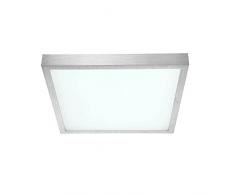 Deckenleuchte Aluminium, silber, Kunststoff opal, LED, LxBxH:404x404x85, inkl. 288xLED 0,06W 52V, warmwei?, 1750lm, 3000K