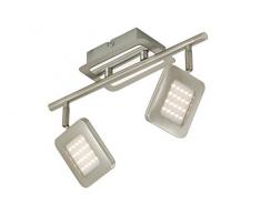 Briloner Deckenleuchte, Deckenstrahler, Spot, LED Platine, 2 x LED 4,5 Watt, 450 Lumen, Strahler dreh- und schwenkbar, matt-nickel 2874-022