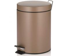 Kela 22947 Kosmetikeimer, 5 l, Silent-Close, Metall, Sam, Taupe