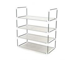 Compactor RAN6958 Schuhregal, Schuhablage mit 4 Regalböden, Kunststoffverbinder, 58,5 x 29 x 70,5 cm, grau, Metallic Structure | Non Woven | Plastic Connectors, Gris, Nicht zutreffend