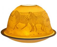 Himmlische Düfte Geschenkartikel GmbH Zebras Windlicht, Porzellan, Weiss, 12x12x8 cm