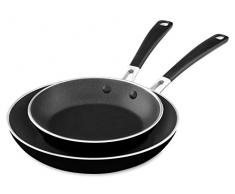 KitchenAid kc2 a08tpob Aluminium Aluminiumguss 20,3 cm & 25,4 cm Bratpfannen Twin Pack – Onyx Schwarz, Mittel