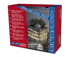 Konstsmide 3743-500 LED Lichterschlauch 3m / für Außen (IP44) / Batteriebetrieben: 4xD 1.5V (exkl.) / mit Lichtsensor, 6h und 9h Timer / 48 bunten Dioden / transparenter Schlauch