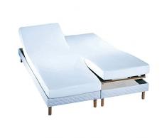 Essix Royal Line Spannbettlaken, Perkal-Baumwolle, weiß, 2 x 80 x 200 cm