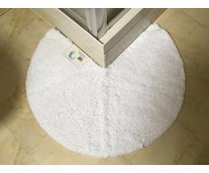 Cazsplash Duschmatte, rund, rutschfest, Mikrofaser, 90 cm, Weiß