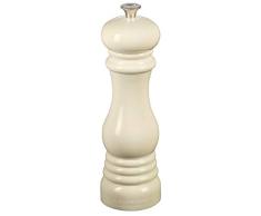 Le Creuset Pfeffermühle, ABS-Kunststoff, 6,2 x 6,2 x 20,8 cm, Keramik-Mahlwerk, Creme