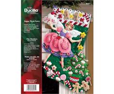 Bucilla Sugar Plum Fairy Weihnachtsstrumpf Filz-Applikationsset, 45,7 cm
