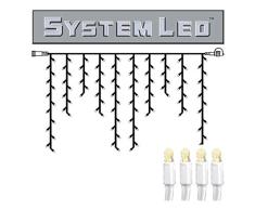 Star System LED Icicle-Extra, 100-teilig Birnchen: warm weiß, Kabel: weiß 2 m x 1 m, outdoorVierfarb-Karton 466-36