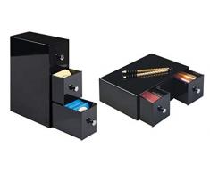 iDesign Drawers Schreibtisch Organizer, schwarz, kunststoff