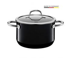 Silit Passion Black Koch/- Fleischtopf, hoch, 20cm, Glasdeckel, 3,7l, Silargan Funktionskeramik, Topf Induktion, schwarz