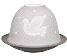 Himmlische Düfte Geschenkartikel GmbH Taube Windlicht, Porzellan, Weiß, 12 x 12 x 8 cm