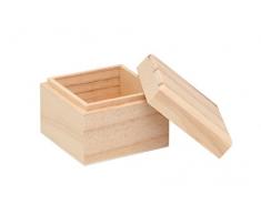 GLOREX Holzbox, Holz, Natur, 7,5 x 7,5 x 6 cm