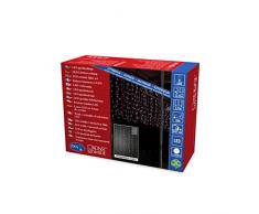 Konstsmide 3674-503 LED Eisregen Lichtervorhang mit bunten Globes / für Außen (IP44) / 24V Außentrafo / 200 bunte Dioden / transparentes Kabel