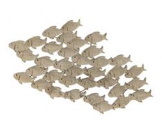 BOLTZE Wandobjekt Fischschwarm Metall, grau, 2 x 97 x 53 cm