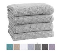 Great Bay Home Badetücher, 100% Baumwolle, schnell trocknend, strukturiert. Sehr saugfähig, Popcorn-Gewebe. Akazien-Kollektion, Baumwolle, hellgrau, Bath Towel (4-Pack)