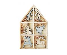 Heitmann Deco Christbaum-Schmuck - Behang Set aus Holz - 18-teilig - Baumbehang in dekorativer Holz-Box - Weihnachtsdeko