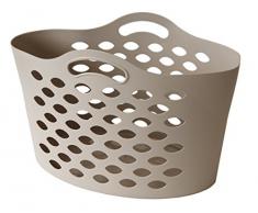 Sundis 4119026 Flexy Basket Wäschekorb, weich, Polyethylen, 60 x 36 x 39,5 cm, Taupe