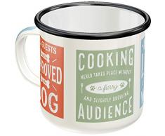 Nostalgic-Art 43213 Pfotenschild-Dog Rules | Retro Emaille-Becher | Vintage Geschenk-Tasse | Outdoor Geschirr