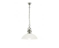 Trio Leuchten Pendelleuchte 301900107 Montender, Metall Nickel matt, Glasschirm in weiß, exkl. 1 x E27