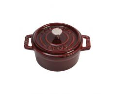 Staub 40509-805-0 Mini Cocotte, rund mit Deckel 10 cm, 0,25 L, induktionsgeeignet, mit mattschwarzer Emaillierung im Inneren des Topfes, grenadine