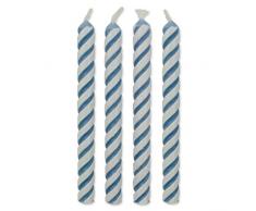 PME CA033 Blau gestreifte Kerzen, mittelgroß, 24 Stück, Kunststoff, Blue, 0.5 x 0.5 x 5.9 cm