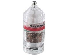 Fackelmann Salz- und Pfeffermühle SMARAGD, Gewürzmühle mit verstellbarem Keramikmahlwerk (Farbe: Transparent/Silber/Schwarz), Menge: 1 Stück